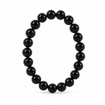 Bracelet Obsidienne noire perles 10 mm
