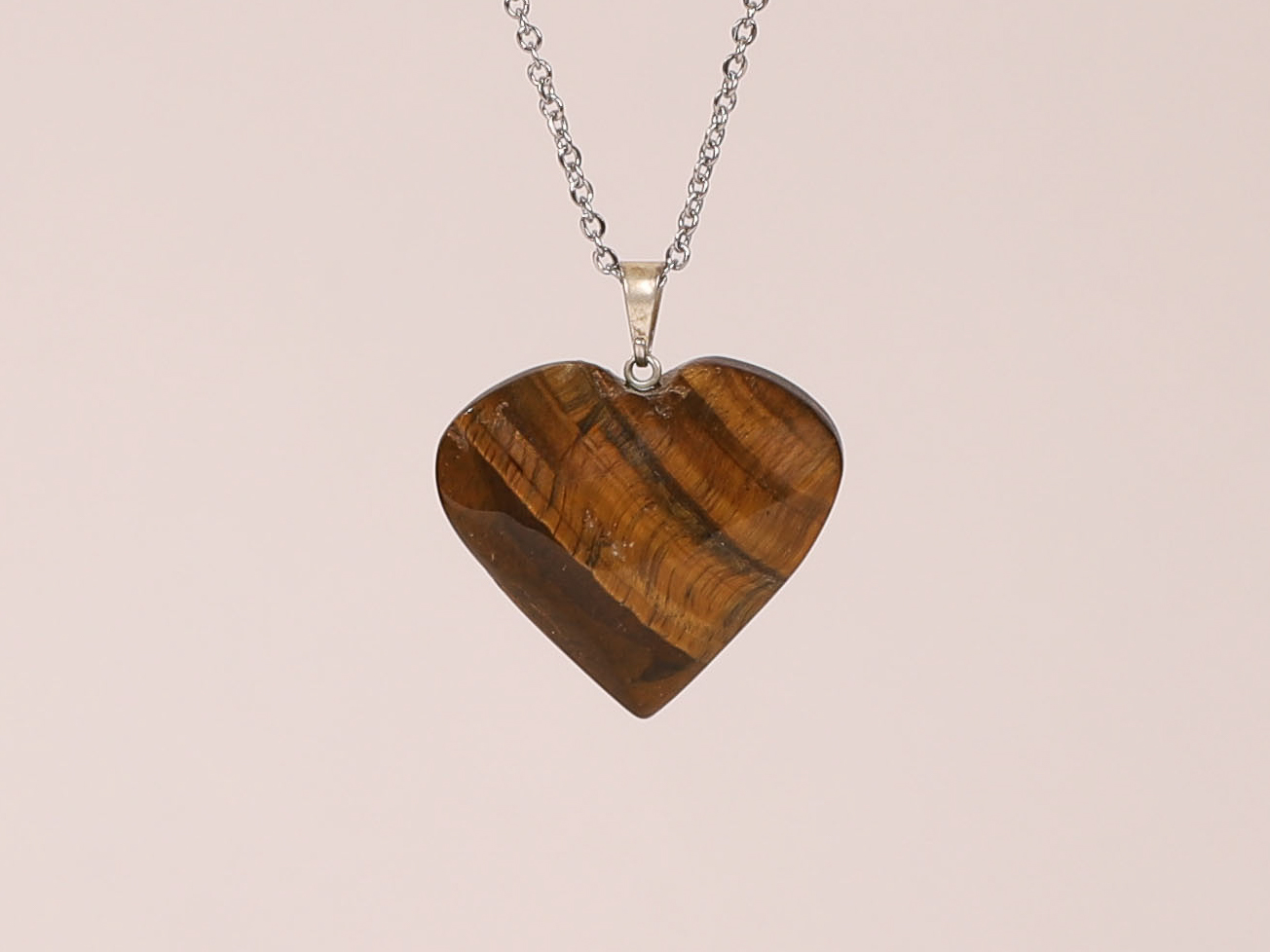 Pendentif cœur Œil de tigre 18 Pendentif cœur Œil de tigre