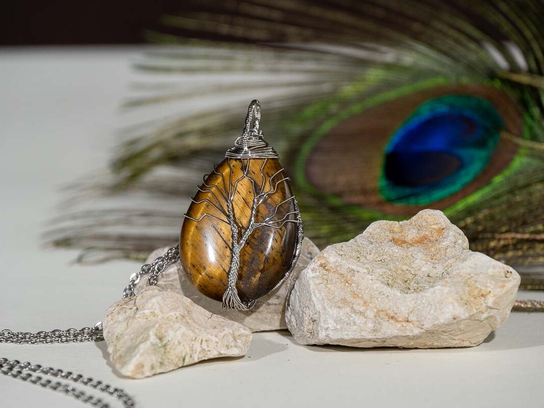 Pendentif Arbre de vie Œil de Tigre 6 Pendentif Arbre de vie Œil de Tigre