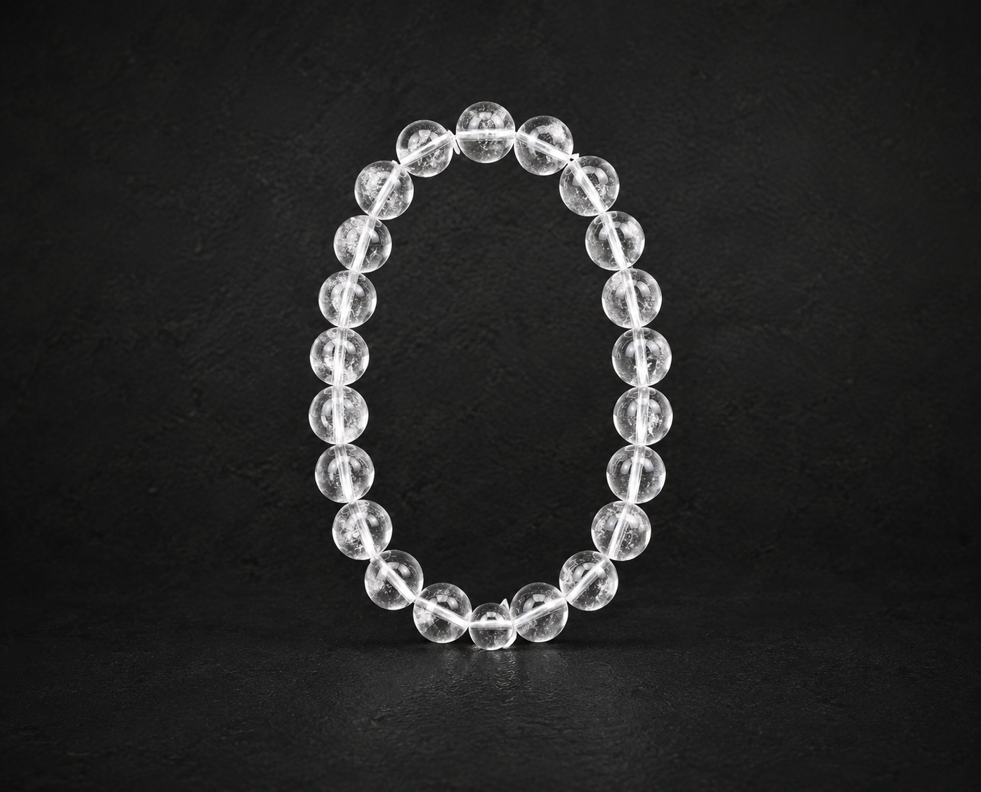 Bracelet Cristal de Roche 'A' perles 8 mm 1 Bracelet Cristal de Roche 'A' perles 8 mm