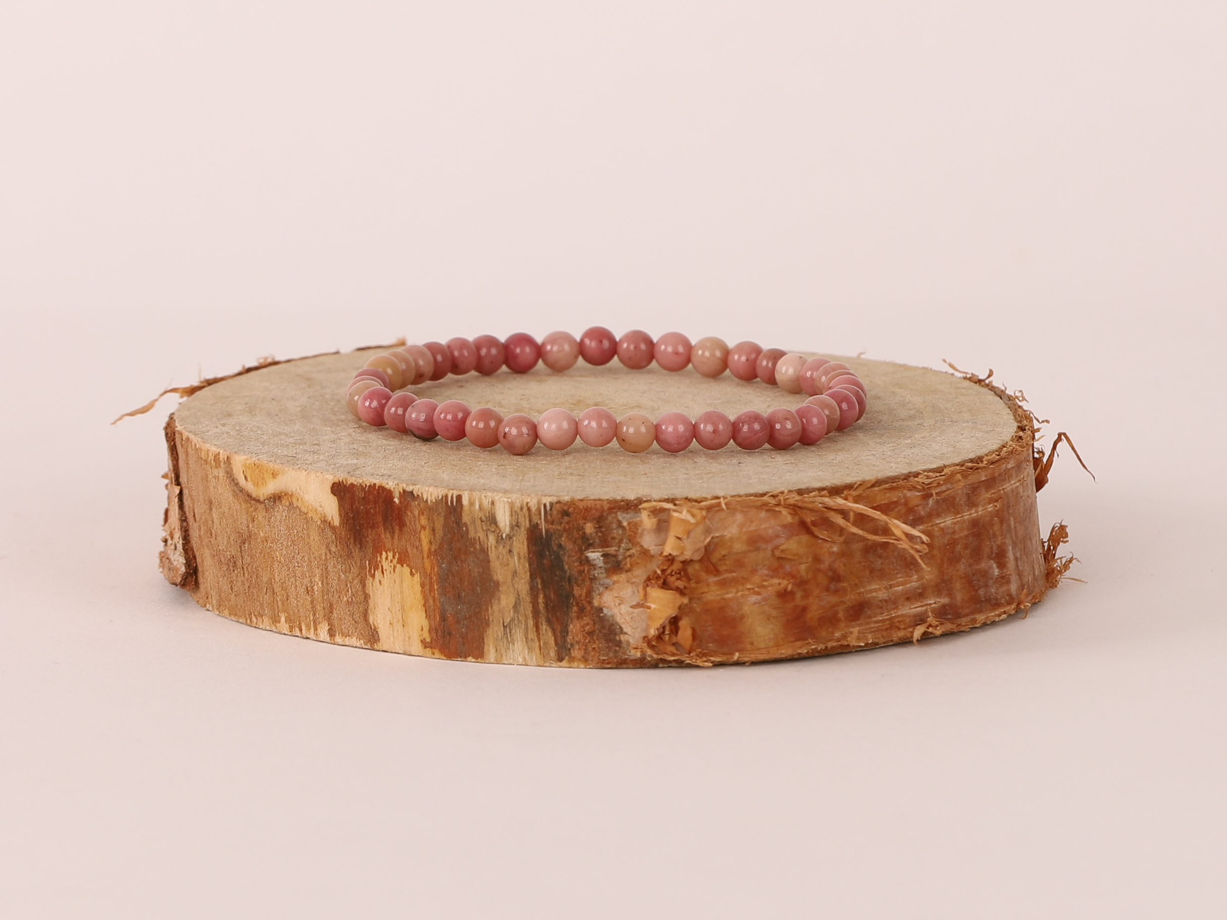 Bracelet Rhodonite unie 'A’ perles 4 mm 2