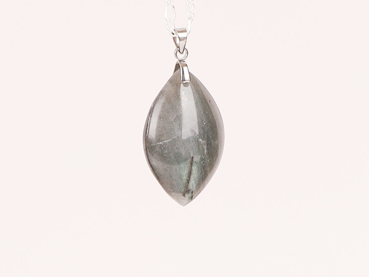 Pendentif marquise Labradorite verte