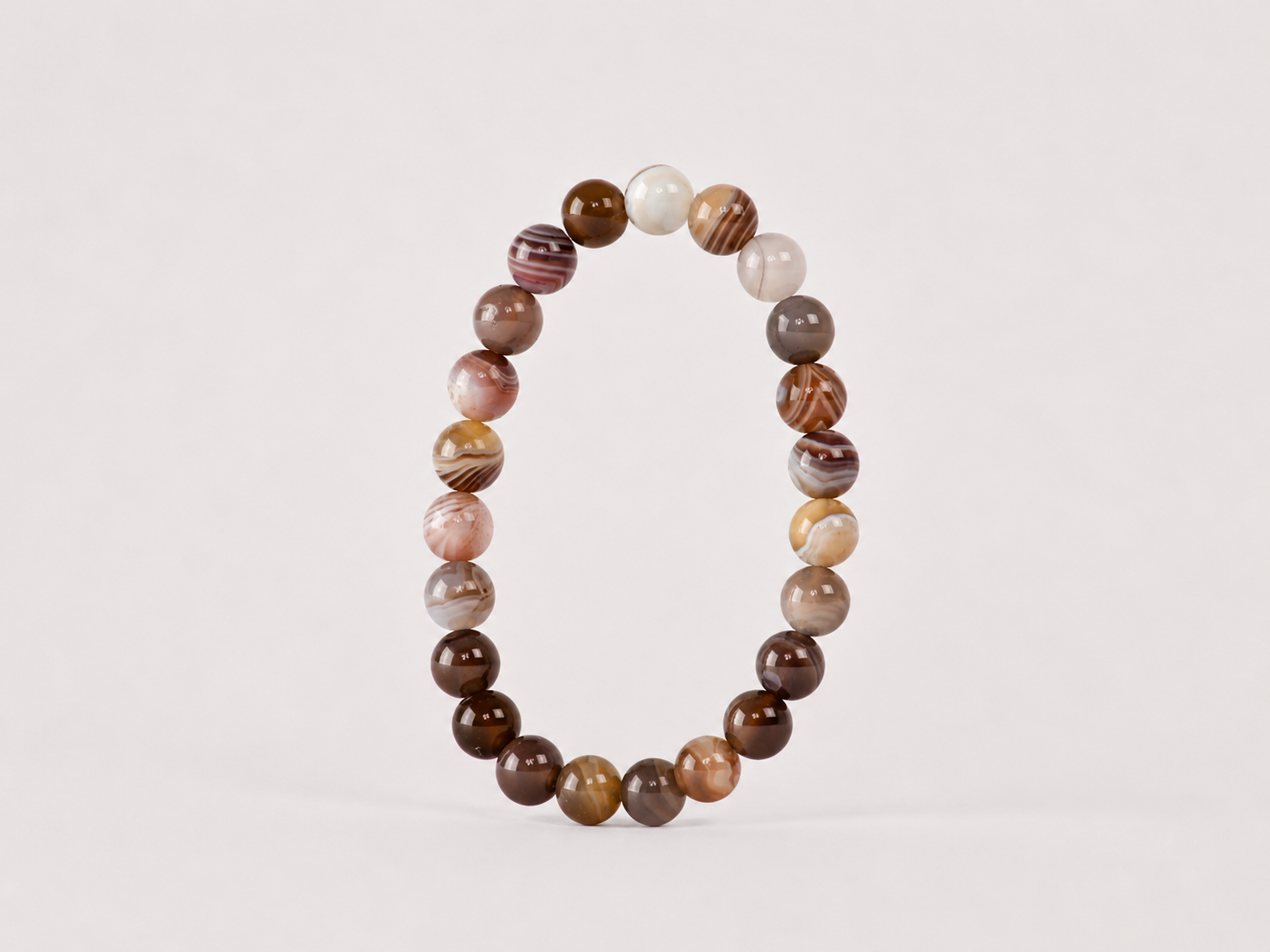 Bracelet Agate Botswana 'A' perles 8 mm 1 Bracelet Agate Botswana 'A' perles 8 mm