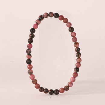 Bracelet Rhodonite Black Line 'A' perles 4 mm