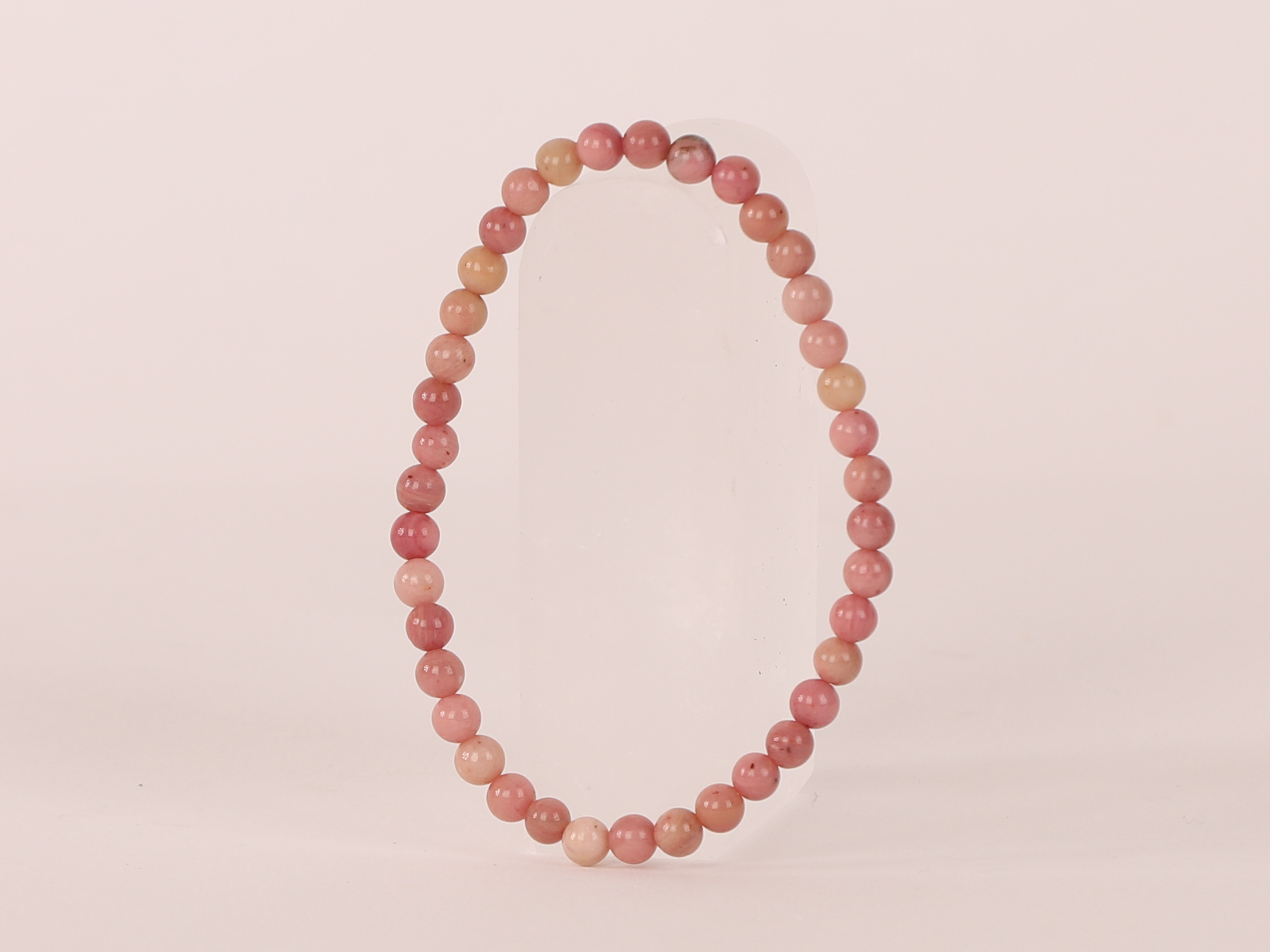 Bracelet Rhodonite unie 'A’ perles 4 mm 1 Bracelet Rhodonite unie 'A’ perles 4 mm