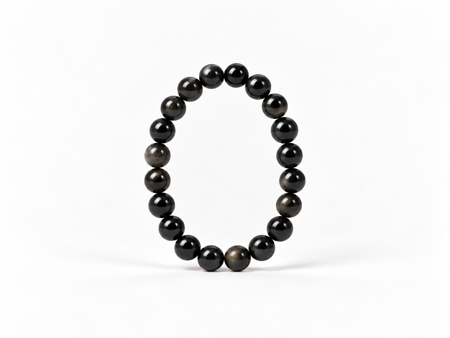 Bracelet Obsidienne Dorée 'A' perles 10 mm 18 Bracelet Obsidienne Dorée 'A' perles 10 mm