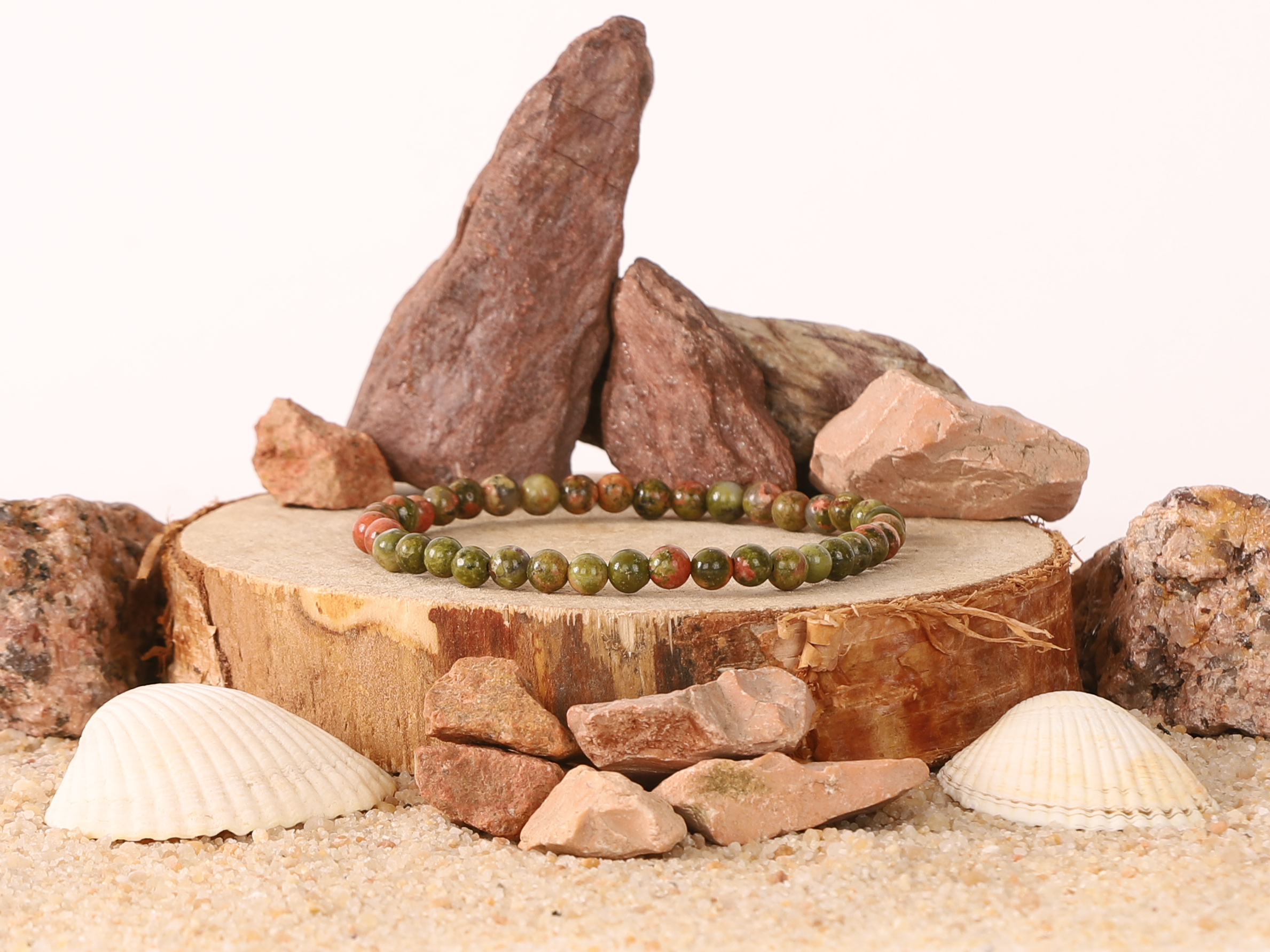 Bracelet Unakite perles 4 mm 4