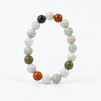 Bracelet Jade Birmanie multicouleur AA perles 10 mm