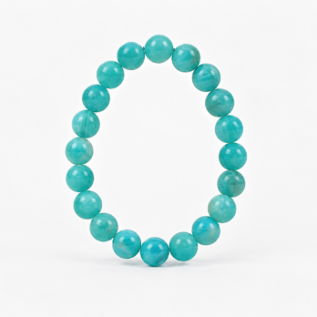 Bracelet Amazonite du Pérou AA perles 10 mm