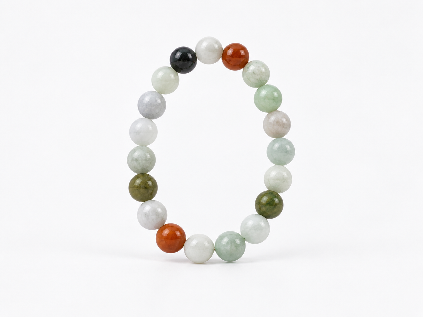 Bracelet Jade Birmanie multicouleur AA perles 10 mm 5 Bracelet Jade Birmanie multicouleur AA perles 10 mm