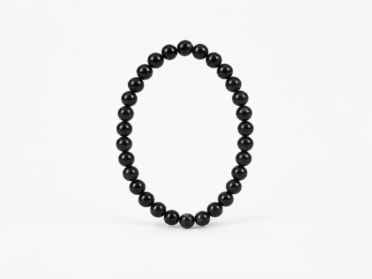 Bracelet Spinelle noire AA perles 6 mm 17 Bracelet Spinelle noire AA perles 6 mm
