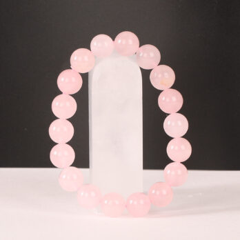 Bracelet Quartz Rose 'A' perles 10 mm