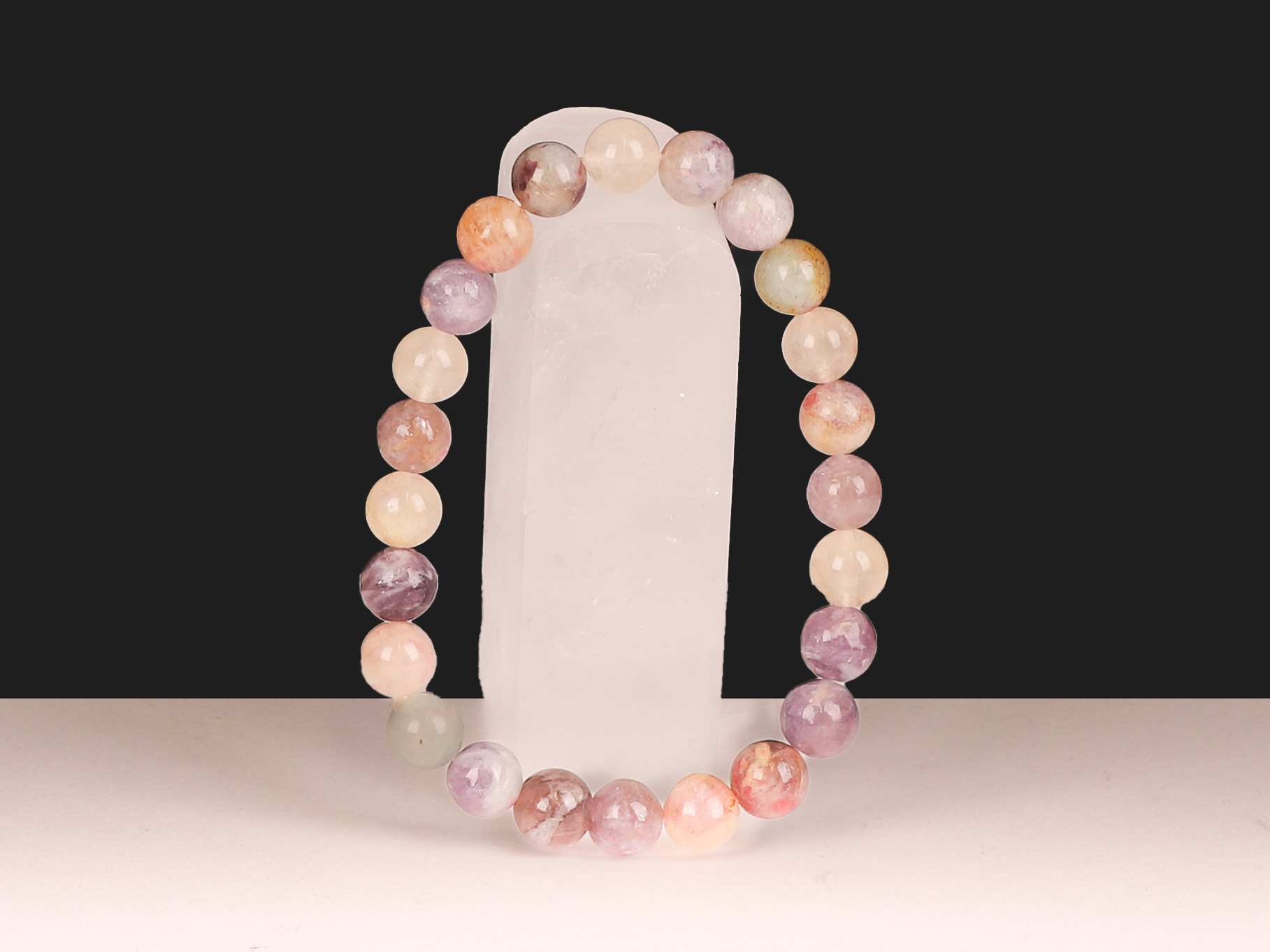 Bracelet Tourmaline Multicolore 'A' perles 8 mm
