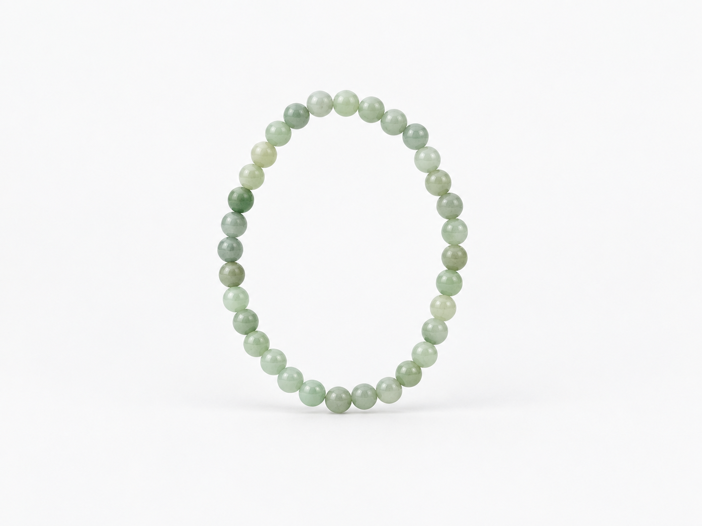 Bracelet Jade Birmanie unie AA perles 6 mm 18 Bracelet Jade Birmanie unie AA perles 6 mm