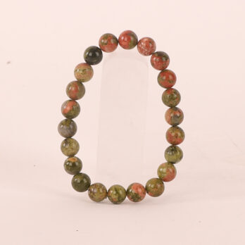 Bracelet Unakite perles 8 mm