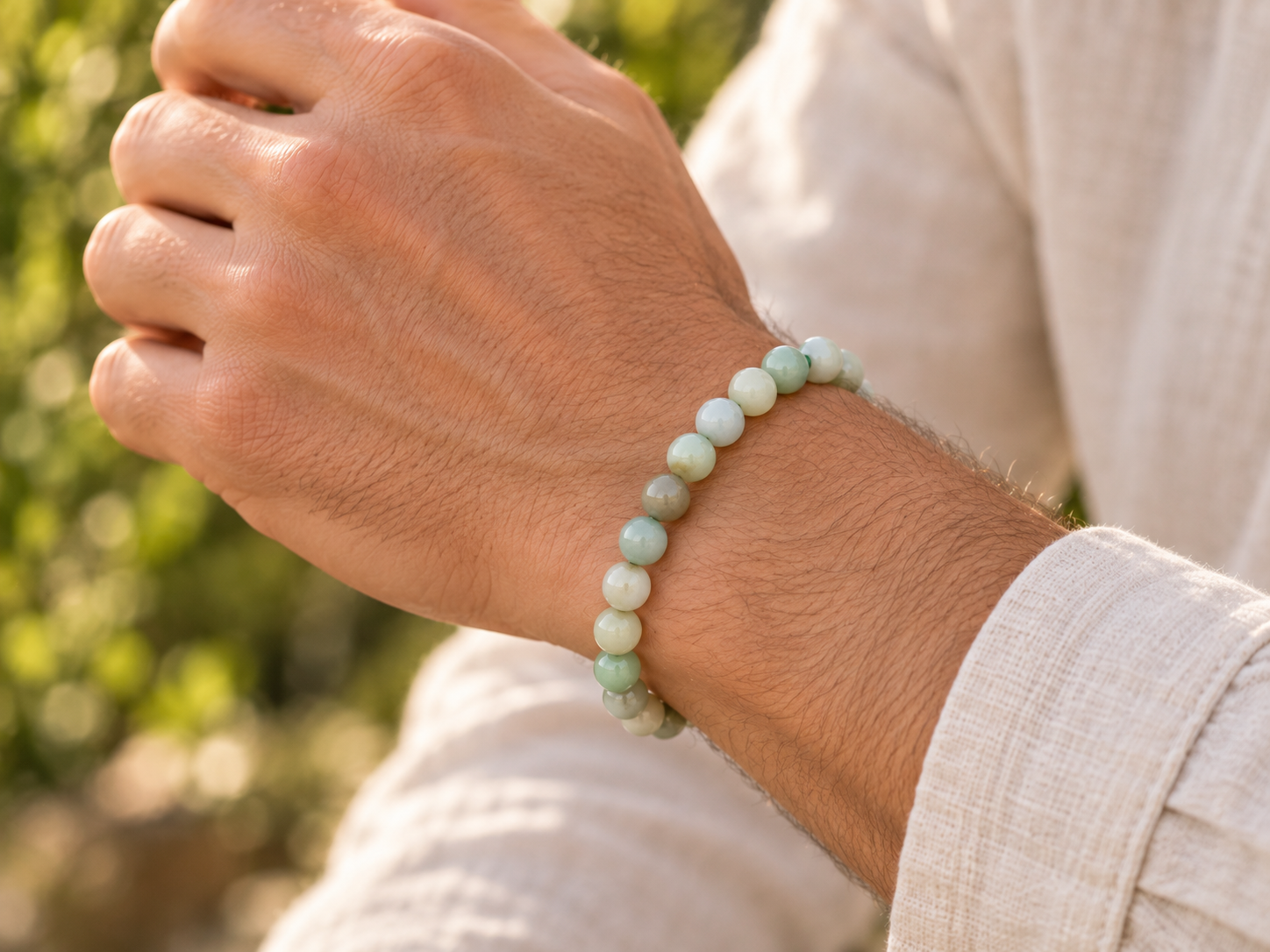 Bracelet Jade Birmanie unie AA perles 8 mm 3