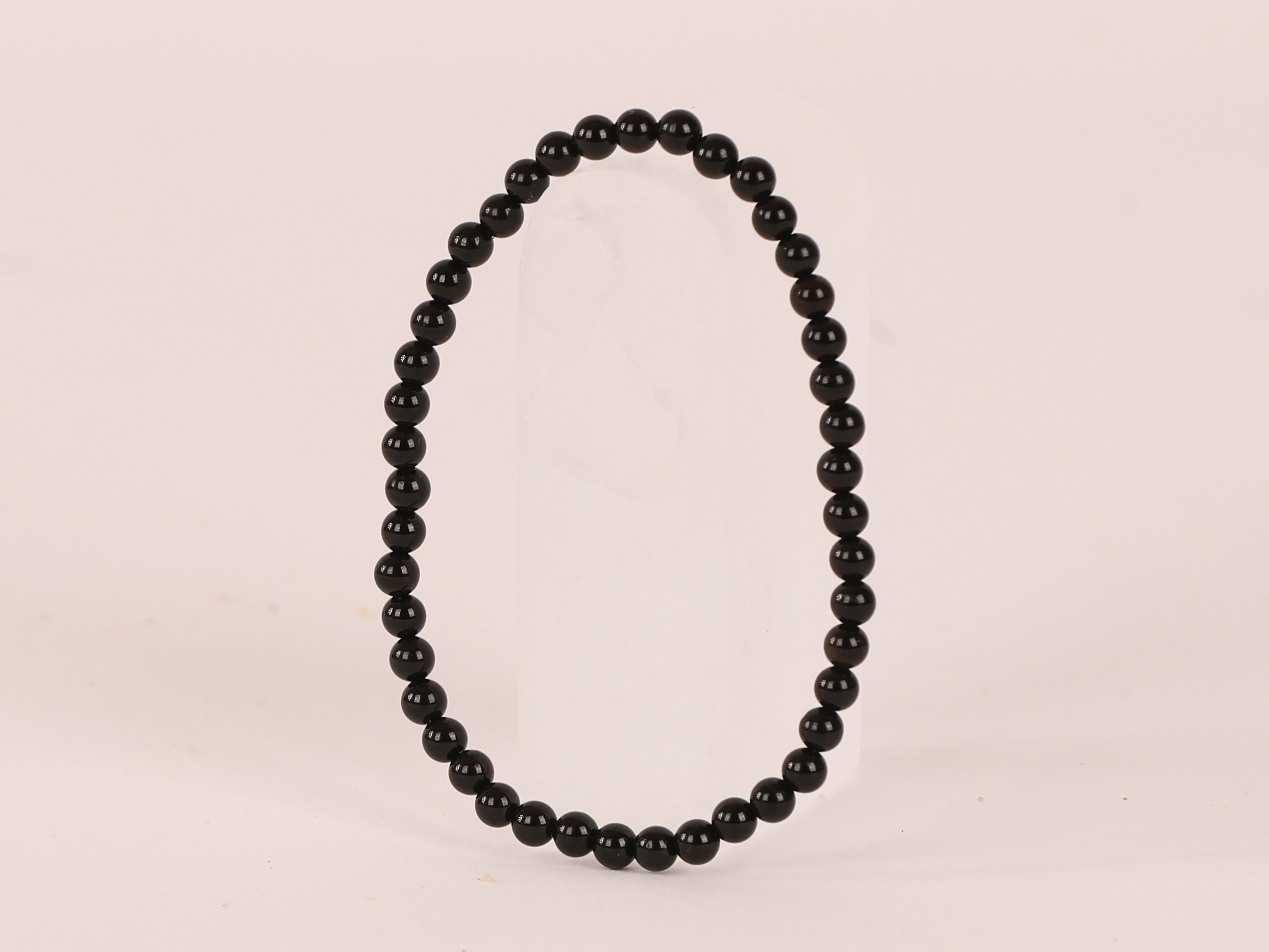 Bracelet Tourmaline Noire 'A' perles 4 mm